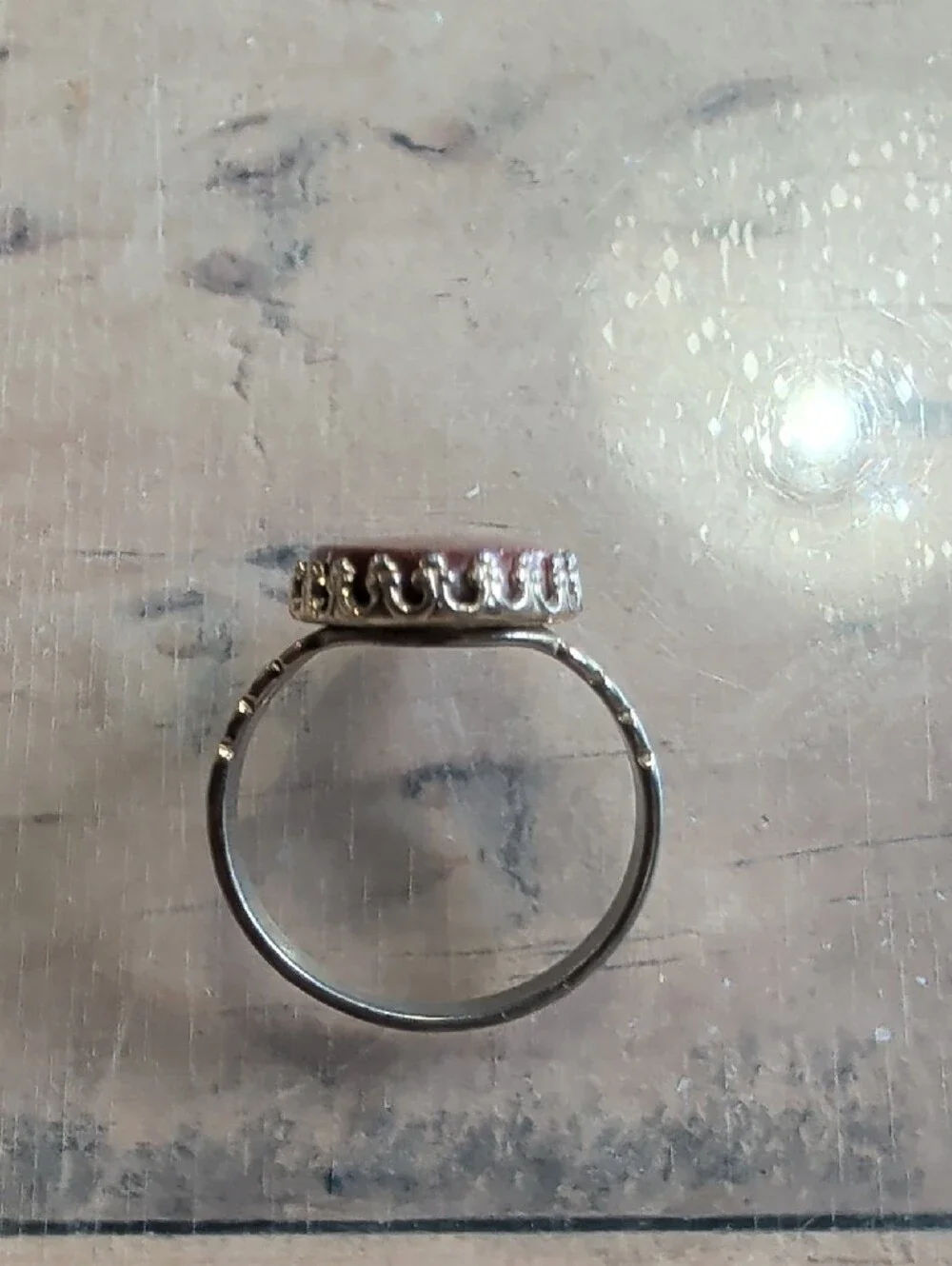 Vintage Gold-Tone Ring with Sparkling Pink Drusy Stone Retro Costume Jewelry